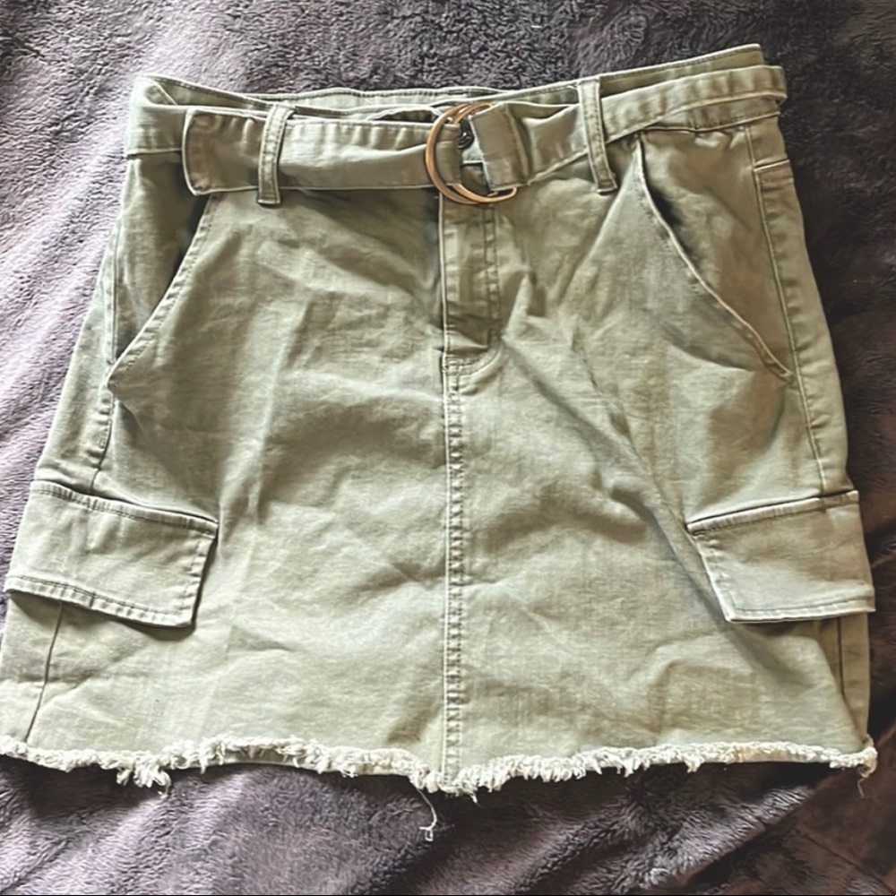 Green Jean Skirt